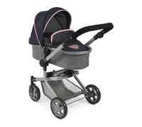Bayer Chic 2000-59526 - Poussette pour poupée Mika, 2 en 1 pour Enfants de 4 à 8 Ans, Melange Gris Marine, 47 à 80 cm