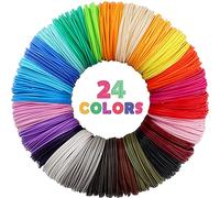 MIKA3D Lot de 24 recharges de filament ABS de 1.75 mm pour imprimante 3D, support pour stylo d'impression MYNT3D/SCRIB3D, ne convient pas au lot 3Doodler avec 2 capuchons de doigt
