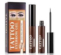 Mikabila (02) Brow Tattoo Gel Tint, Gel de Sourcils de Décollement de Tatouage,Peel Off Tattoo Eyebrow Gel,Teinture Semi-permanente des Sourcils pour des Sourcils Plus Pleins et Définis,Dark Brown
