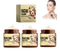 Mikabila (05)120g*3 Facial Tallow Honey Balm,Crème de Soin de la peau au Bœuf-100% Herbe Fed Tallow Raw Wild Honey,Tallow Moisturizer, Moisturizing Face Balm, Crème de Suif de Bœuf