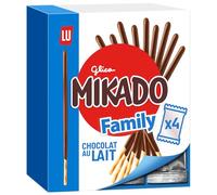 Mikado Family - Biscuit Chocolat au Lait - Format XXL à Partager - Boîte de 4 Sachets Fraîcheur (300 g)