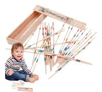 Mikado Jeu - 31 baguettes en bois colorées | Jeu d'adresse classique | Jouet éducatif éducatif pour et adultes | Jeu de société traditionnel pour la famille et les fêtes