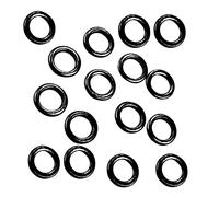 Mikado Lot de 25 anneaux de bas de ligne ronds Noir mat Ø 3,1 mm et Ø 3,7 mm Ø 3,1 mm