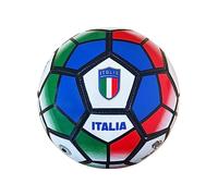 Mikado Sport Ballon de football national italien. Ballon de football tricolore. Modèle bleu clair, taille pour adultes et enfants (taille 5 - grand). (blanc tricolore)