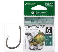 MIKADO X-Strong Lot de 10 hameçons forgés ultra résistants pour pêche à la carpe Tailles 6 à 16 (#12)