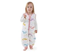 MIKAFEN Gigoteuse d'hiver pour bébé avec Pieds 2,5 Tog Gigoteuse d'hiver Coton pour Enfants garçons et Filles,105-115cm/4-5 Ans, Baleine Arc-en-Ciel