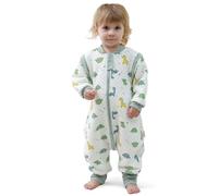 MIKAFEN Gigoteuse pour bébé avec Pieds 2.0 tog Coton - Gigoteuse pour Enfant Toute l'année avec Manches Amovibles - Dinosaure 4-5 Ans