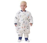 MIKAFEN Gigoteuse pour Bébé avec Pieds, Manches Amovibles et Chaussettes - Gigoteuse Tog 3.5-100% Coton - Turbulette Hiver pour Bébé, Fille Garçon-Pandas et Lions (6-18 Mois)