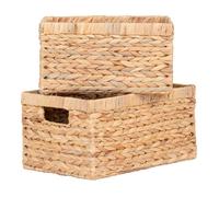 MIKAIL - Lot de 2 Panières Rectangulaires en Jacinthe d'Eau