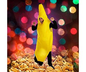 Mikamax Banana Costume - Déguisement Banane - Costume de Carnaval - Costume de carnaval hommes - One size fits all - Adulte