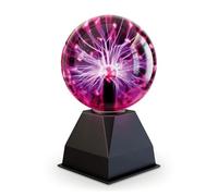 mikamax Boule plasma XXL - 20 cm - Veilleuse poire - Boule plasma - Lumière froide - Globe plasma - Lampe de décoration - 20 cm - Plasma - Science, Lightning Bleu et Violet
