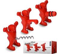 Mikamax - Happy Men Set - Ensemble D'hommes Heureux - Tire-Bouchon - Ouvre-Bouteille - Bouchon À Vin - 8 Cm De Hauteur