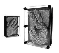 MikaMax - Pin Art XL - 3D Metal Pin Art - Grand - Jouet de bureau - Dimensions : 20 x 4 x 15 cm