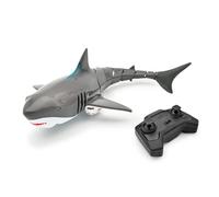Mikamax Bateau radiocommandé RC Shark – Jouet requin aquatique Noir 36,5 cm