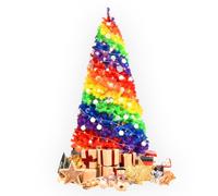 MikaMax Sapin de Noël Arc-en-Ciel coloré pour décoration de Noël avec Support 150 cm
