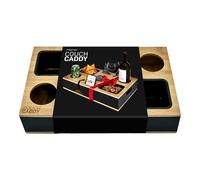 mikamax Sofa Caddy - Organiseur de canapé pour accoudoir - Rangement pratique pour canapé ou lit - Noir