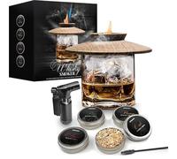 Mikamax Whisky Smoker Set - Cocktail Smoker - Bois de Fumage - Smoke Infuser - 4 Saveurs Différentes - Y Compris Briquet Torche