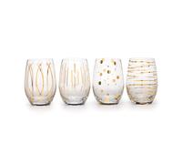 MIKASA 4 PC Ensemble Cheers Metallics Doré Eau, Acaule Gobelet, Tous But Verres