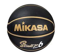 Mikasa Ballon de basket-ball BB602B-BKGL-EC - Taille 6 - Caoutchouc - Noir/doré - Pression interne recommandée : 3,5 - 4,6 psi (0,22 - 0,32 kgf/cm²)