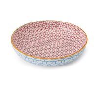 Mikasa Bol en grès géométrique Bleu 21 cm