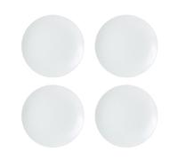 Mikasa Chalk Ensemble d'assiettes à dîner en porcelaine 4 pièces, 4x assiettes à dîner en porcelaine blanche pour tous les jours et les occasions, 27cm - Résiste au micro-ondes et au lave-vaisselle