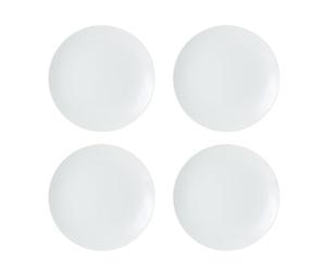 Mikasa Chalk Ensemble d'assiettes à dîner en porcelaine 4 pièces, 4x assiettes à dîner en porcelaine blanche pour tous les jours et les occasions, 27cm - Résiste au micro-ondes et au lave-vaisselle