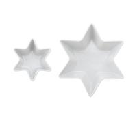 Mikasa Chalk Lot de 2 bols de service en porcelaine Motif étoile 20 x 13 x 6 cm/10 x 9 x 5 cm