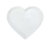 Mikasa Chalk Plat de service en porcelaine en forme de cœur, grand cœur lavable au lave-vaisselle, 30 cm | Plat de service blanc pour les fêtes