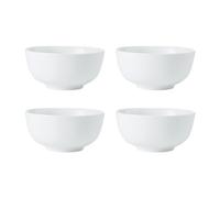 Mikasa Chalk Set de 4 bols à céréales en porcelaine, blanc | Bols à soupe en porcelaine | Set de petits bols blancs, 14cm - Emballage cadeau, va au micro-ondes et au lave-vaisselle