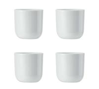 Mikasa Chalk Set de 4 coquetiers en porcelaine, coquetiers blancs pour les tables de petit déjeuner, porte-oeufs en porcelaine de 5 cm, lavable au lave-vaisselle et emballé dans un coffret cadeau