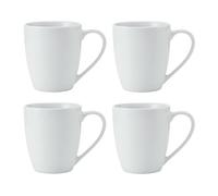 Mikasa Chalk Tasses en porcelaine, lot de 4 tasses blanches pour le thé et le café, 380ml, lavables au lave-vaisselle et au micro-ondes