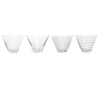 Mikasa Cheers C000214 Lot de 4 verres à martini sans pieds en verre cristal avec gravure décorative - Effet argent, 400 ml