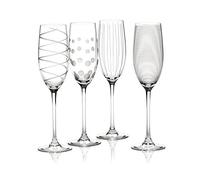 Mikasa Cheers Set de 4 flûtes à champagne, motifs gravés avec précision