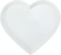 Mikasa Coupe à craie de Porcelaine en forme de cœur deservice fr, Grande assiette en forme de cœur pour canapés et hors-d'œuvre, 30cm, Assiette de fête, lavable en machine, lavable en machine