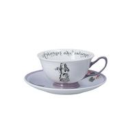 MIKASA Ensemble tasse à thé et soucoupe en porcelaine anglaise V&A, 140 ml, Alice au pays des merveilles, passe au lave-vaisselle et coffret cadeau