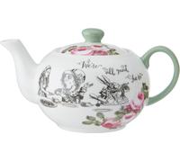 Mikasa et la V&A Mini petite théière avec couvercle pour une, 400 ml, thé de Alice au pays des merveilles, porcelaine de os, lavable en machine et en boîte de cadeau