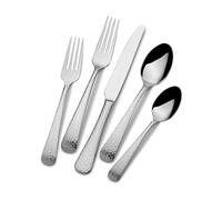 Mikasa Hammered Opulent Flatware Set, 75 Piece, Silver
