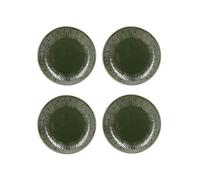 Mikasa Jardin Ensemble d'assiettes d'appoint 4 pièces, vert, service pour 4, ensemble de 4 assiettes d'appoint en grès, assiettes rondes de 21,5 cm - Emballage cadeau et lavable au lave-vaisselle