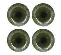 Mikasa Jardin Ensemble d'assiettes plates 4 pièces, vertes, service pour 4, ensemble de 4 assiettes plates en grès, assiettes rondes de 27 cm - Emballage cadeau et lavable au lave-vaisselle