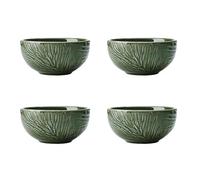 Mikasa Jardin Ensemble de 4 bols à tremper, 4 bols à tremper pour les réceptions et les fêtes, bols de service en grès vert, 10cm - Emballage cadeau