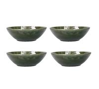 Mikasa Jardin Ensemble de bols 4 pièces, 4x bols en grès émaillé, design botanique vert, bols à pâtes, 20cm - lavable au lave-vaisselle et empilable