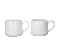 Mikasa Lot de 2 tasses en grès 380 ml avec motif cœur et coffret cadeau