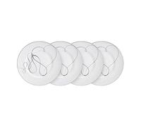 Mikasa Love Story Platinum Banded Salad Plates, Set of 4, 8.5-Inch, White