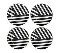 Mikasa Luxe Deco Assiettes d'appoint en Chine, Set de 4 petites assiettes avec motif Art Déco, 21cm | Assiettes d'appoint de luxe pour 4 - Emballage cadeau et lavable au lave-vaisselle