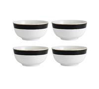 Mikasa Luxe Deco Bols à céréales en Chine, Lot de 4 bols ronds à motif Art Déco, 21cm | Bols à soupe pour 4 personnes - Emballage cadeau et lavable au lave-vaisselle
