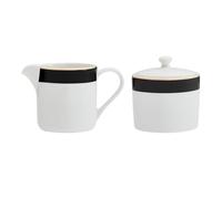 Mikasa Luxe Deco Sucrier et crémier en porcelaine, 245ml, pot à couvercle pour le sucre et la cruche à lait, boîte cadeau et lavable au lave-vaisselle