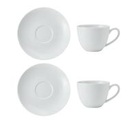 Mikasa MKCHCAPPK2 Lot de 2 tasses à cappuccino et soucoupes en porcelaine Blanc 310 ml