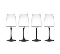 Mikasa Palermo Set de 4 verres à vin rouge en cristal, 450ml, Set de verres à vin rouge avec tiges noires - 100% cristal sans plomb - Emballage cadeau et lavable au lave-vaisselle