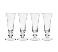 Mikasa Salerno Verres à champagne en cristal, 170 ml, lot de 4 flûtes en verre fin transparent, sans plomb, à pied court et à bord large - lavable au lave-vaisselle