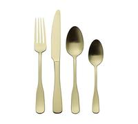 Mikasa Satin Champagne Landyn 18.0 16 Piece Stainless Steel Flatware Set, Service For 4